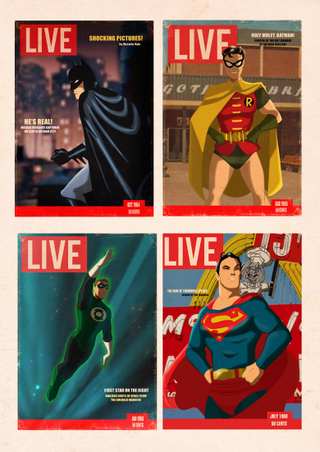 Illustration for article titled Superheroes grace the covers of Life Magazine